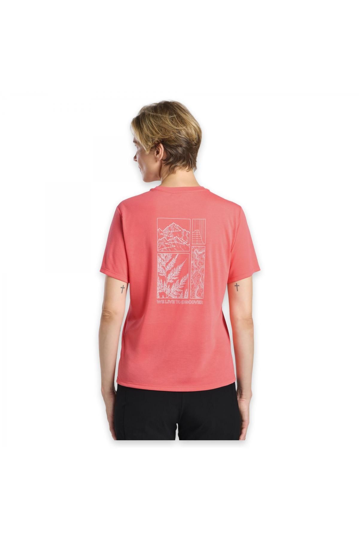 Jack Wolfskin-A63953 Vonnan Graphic t W Red Women's T-Shirt 2