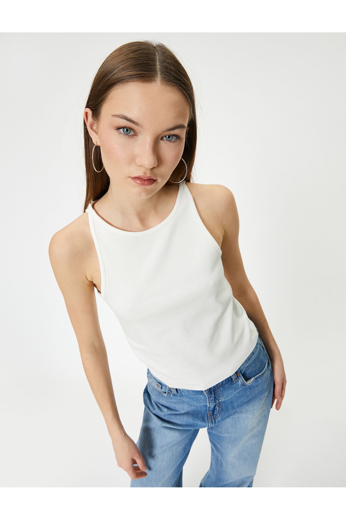 Koton Yeni Sezon Bisiklet Yaka Atlet Slim Fit