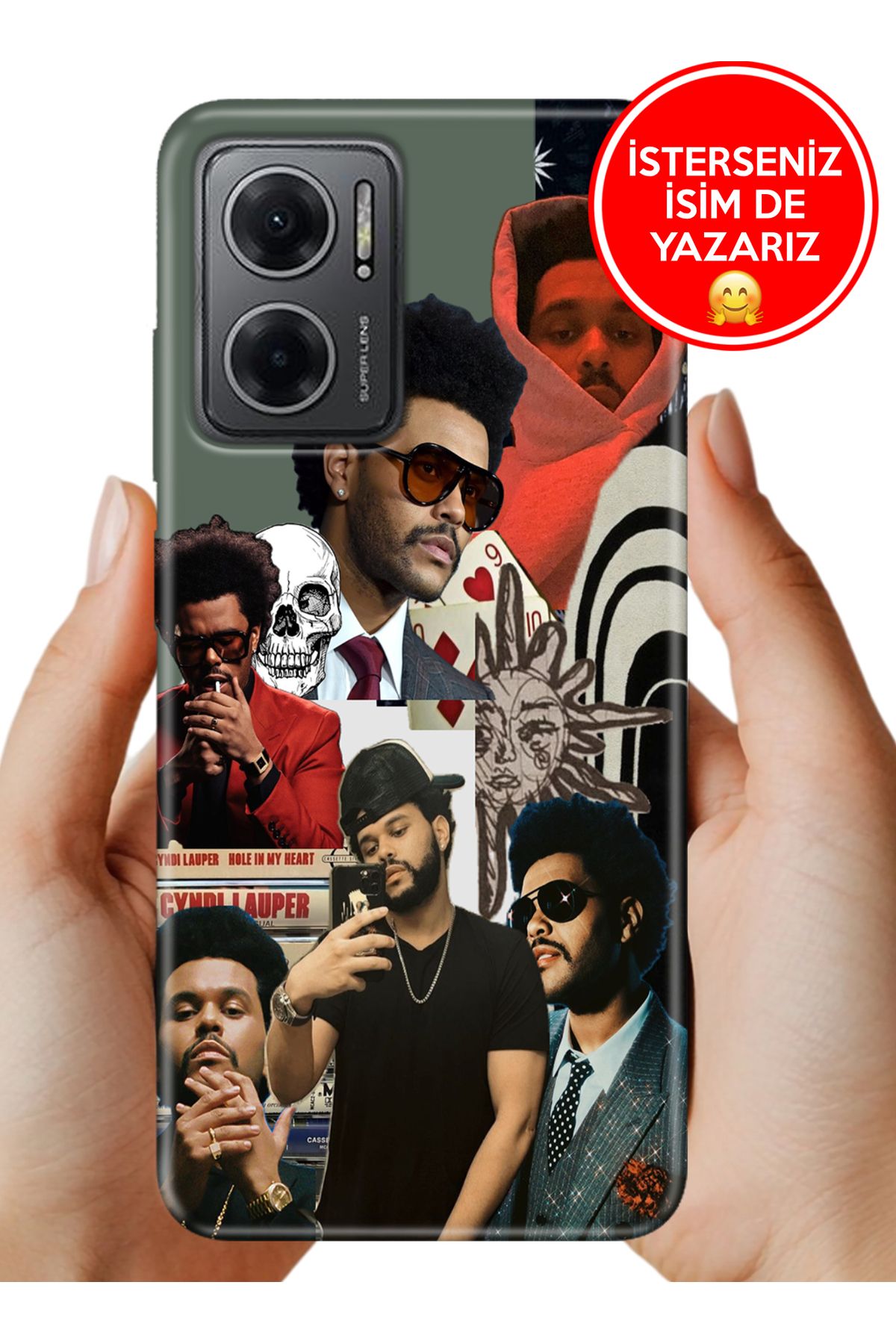 Cekuonline Redmi Note 11E Kılıf Telefon Kılıfı Tasarım Kapak Weeknd