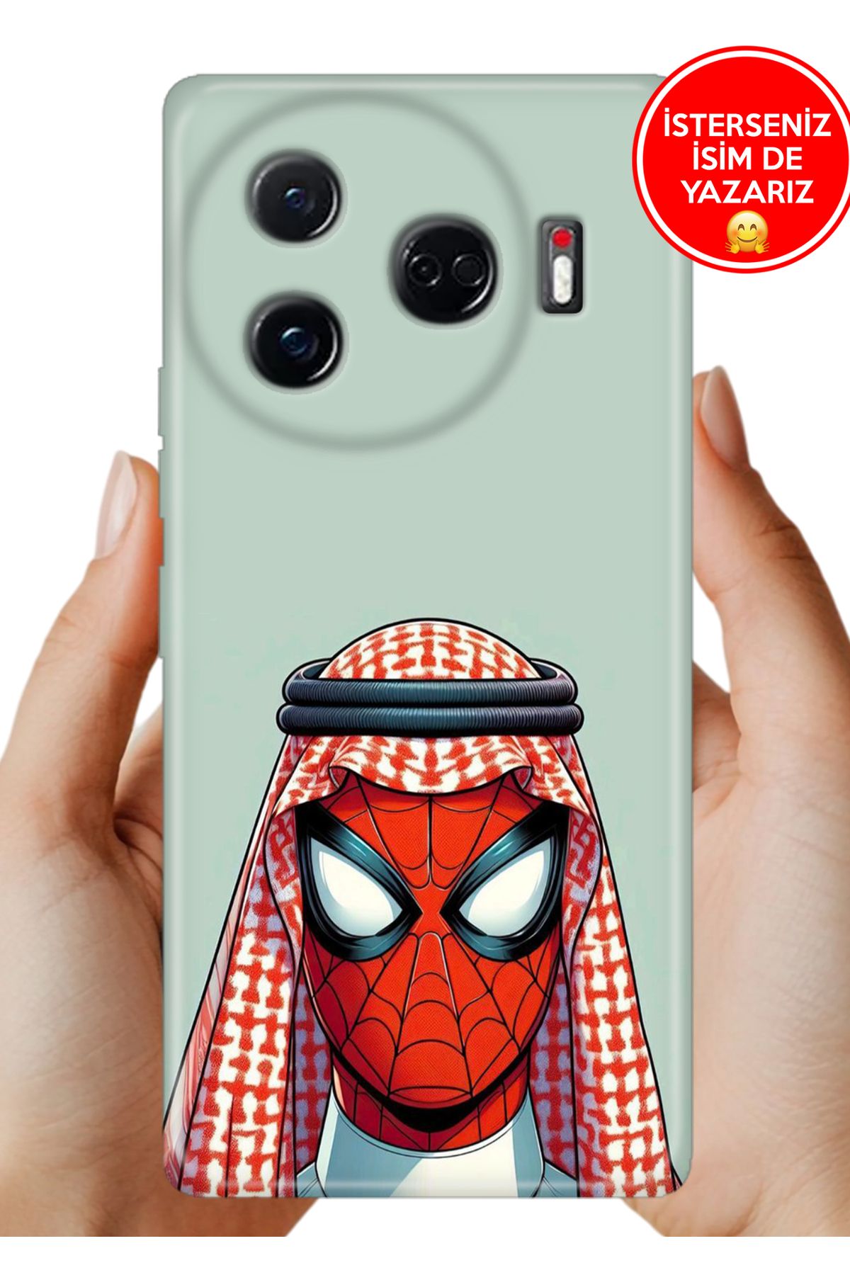 TECNO Camon 30 Pro Kılıf UvBaskı Özel-Tasarım Silikon Arabic Spider