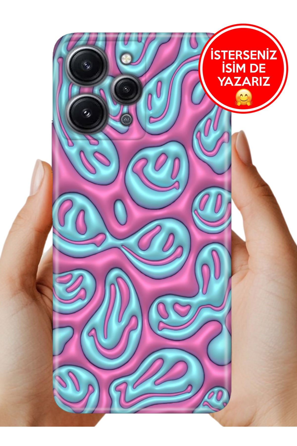 Cekuonline Xiaomi Redmi 12 Kılıf Desenli Baskılı Kamera Korumalı ZRR Silikon Emogy Fun