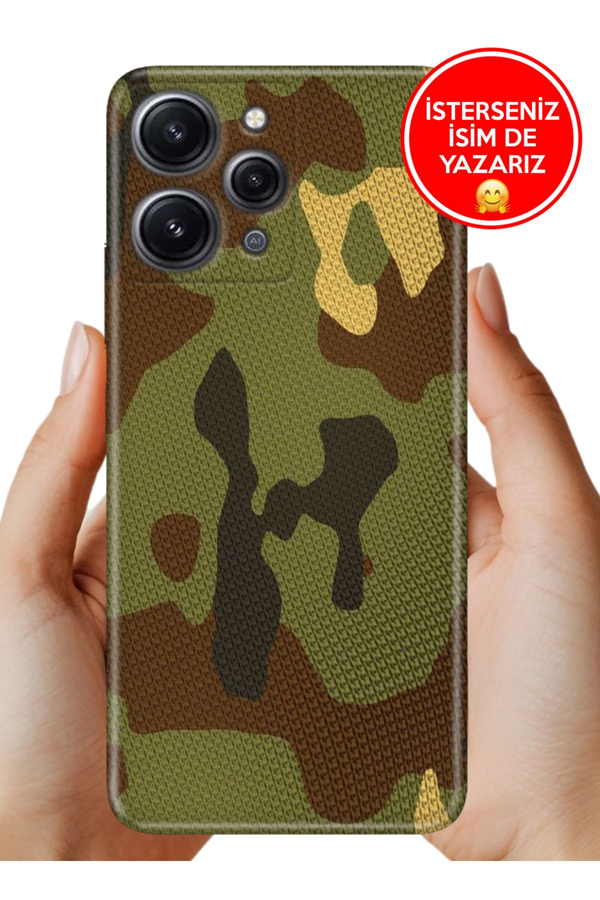 Cekuonline Xiaomi Redmi 12 Kılıf FullCover Resimli Desenli Silikon Çöl Askeri