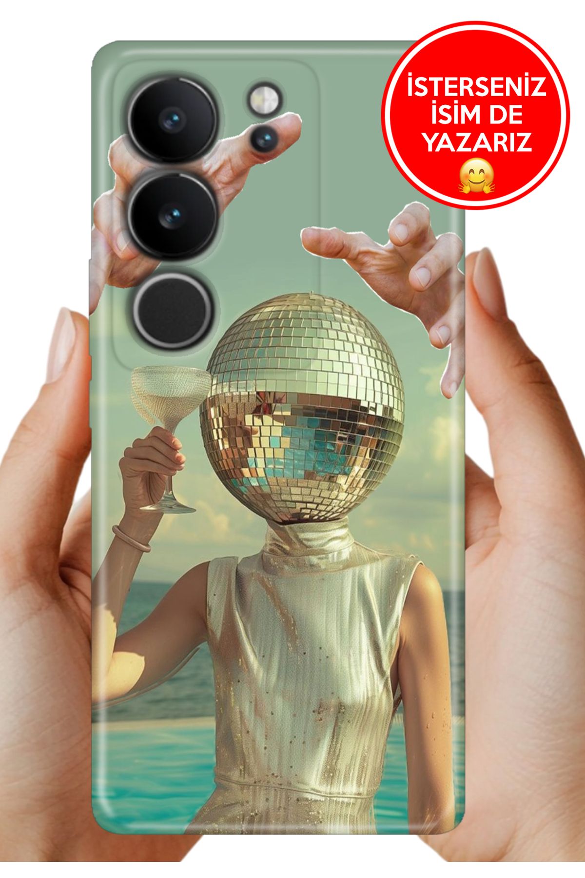 Cekuonline Vivo V29 5G Kılıf Elastik Resimli Desenli Silikon Disco Disco