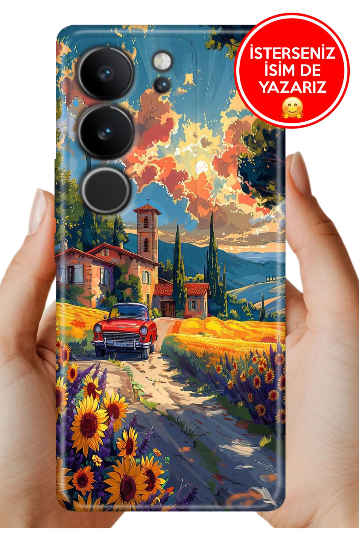 Cekuonline Vivo V29 5G Kılıf Kamera Korumalı Full Desen Arka Silikon Köyüm