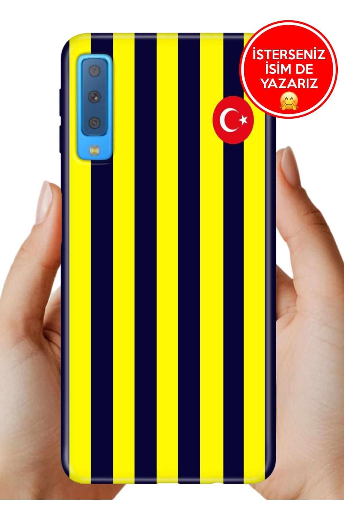 Cekuonline Samsung Galaxy A7 2018 Kılıf FullCover Resimli Desenli Silikon Çubuklu-Forma