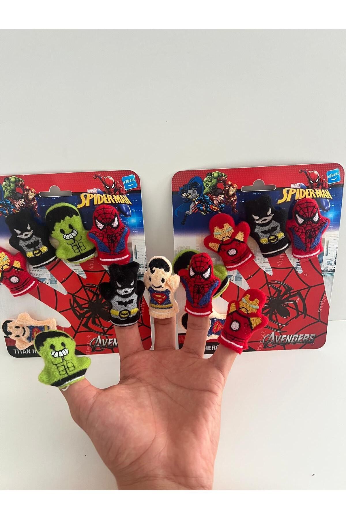 Süper 5'li kukla kahramanlar avengers  Hulk -Demir adam - Örümcek adam-Batman- Süperman