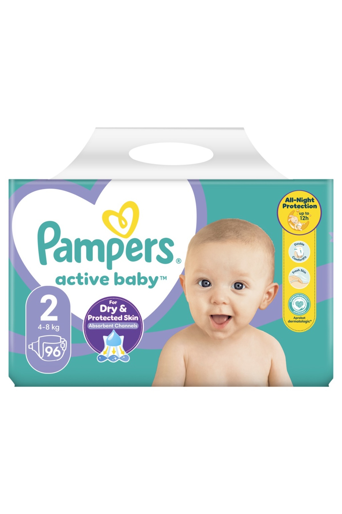 Pampers AKTIVNÍ DĚTSKÝ OBŘÍ BALÍČEK Č. 2 4-8KG 96KS