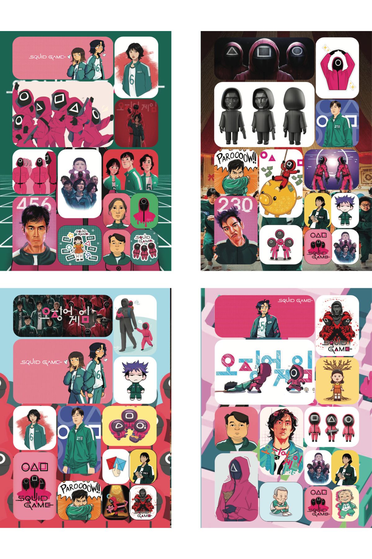 Mielibon-Squid Game Sticker Notebook 16 Pages 208 Stickers 4