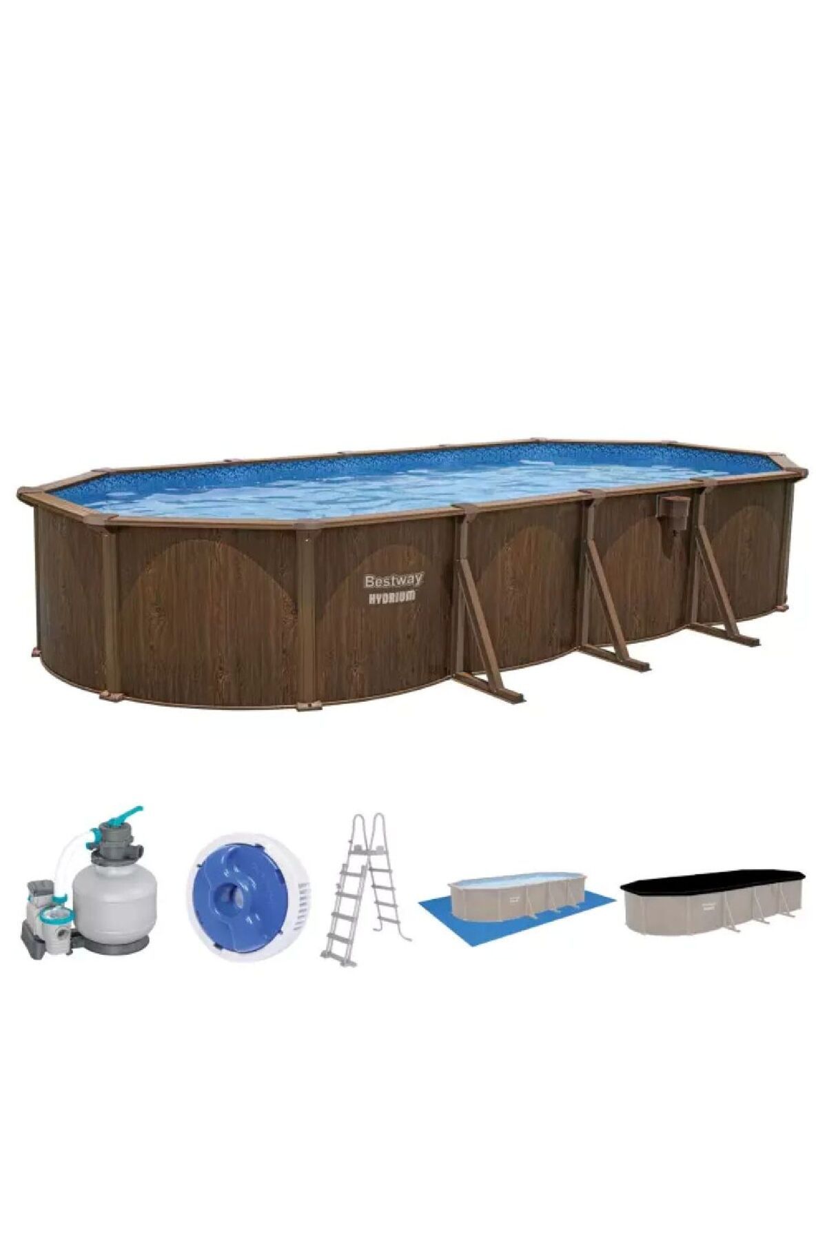 BESTWAY 561CW Hydrium 732x366x132cm Kum Filtre Merdiven Branda Hazır Full Set