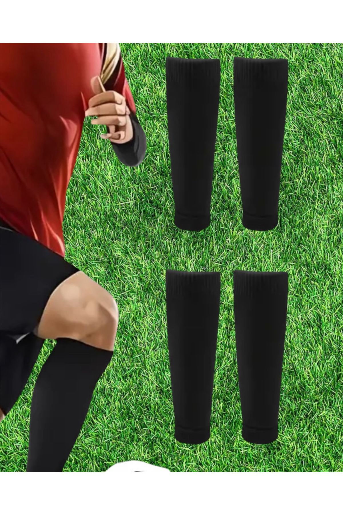 Genel Markalar 2 Çift Tabansız Futbol Çorabı Ayaksız Pamuklu Tozluk Futbolcu Spor Tozluğu