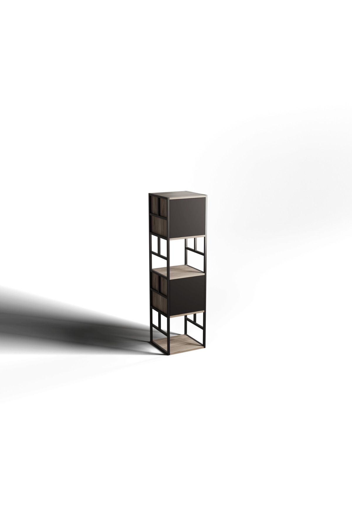 EMC Metal Ofis Mobilyaları Metal Çerçeveli Ahşap Raf (160X40X40 CM) – Tetris Çok Amaçlı