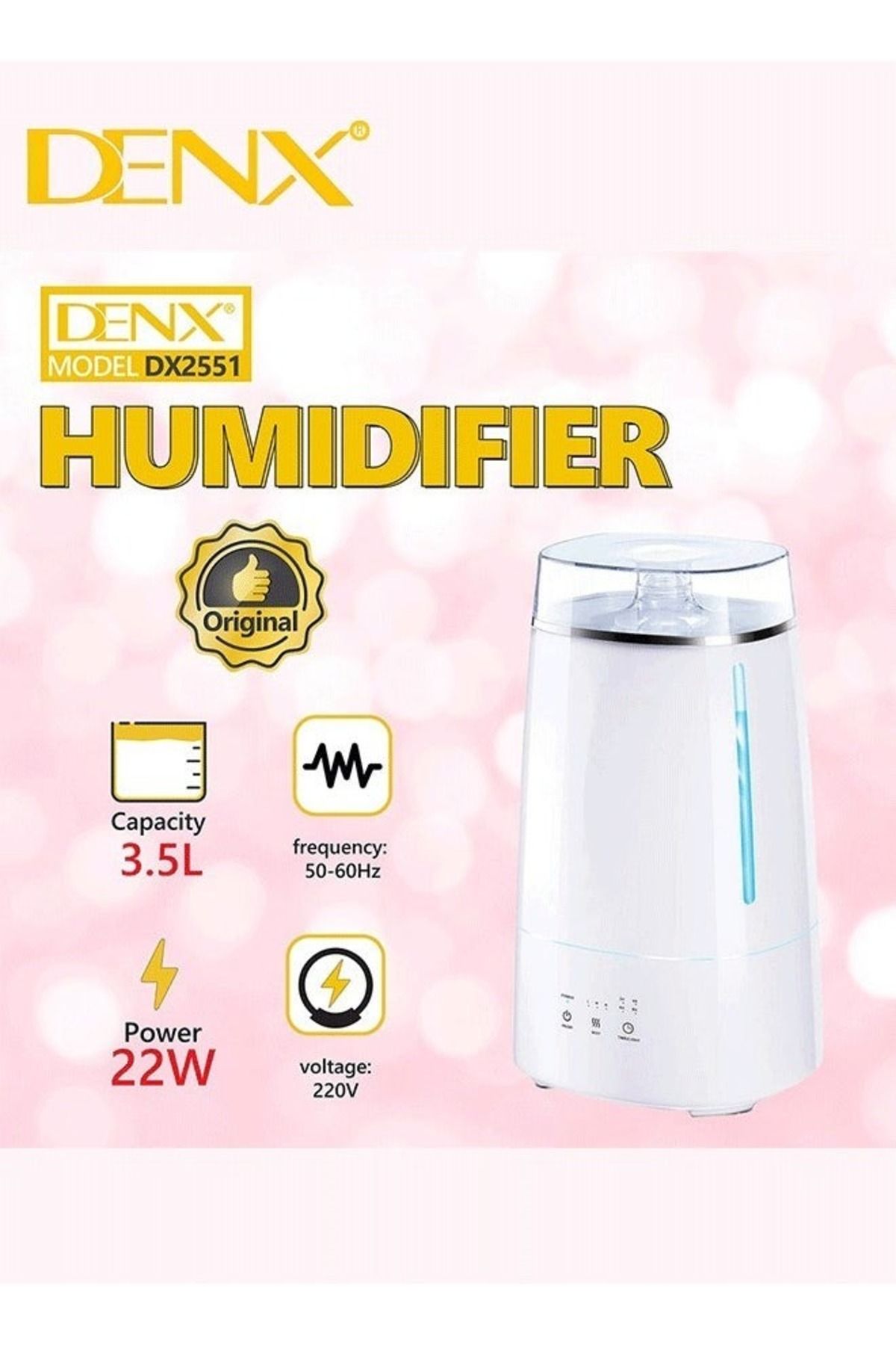 Denx-The air diffuser has a power of 22 watts and a capacity of 3.5 liters to humidify and purify the air 6