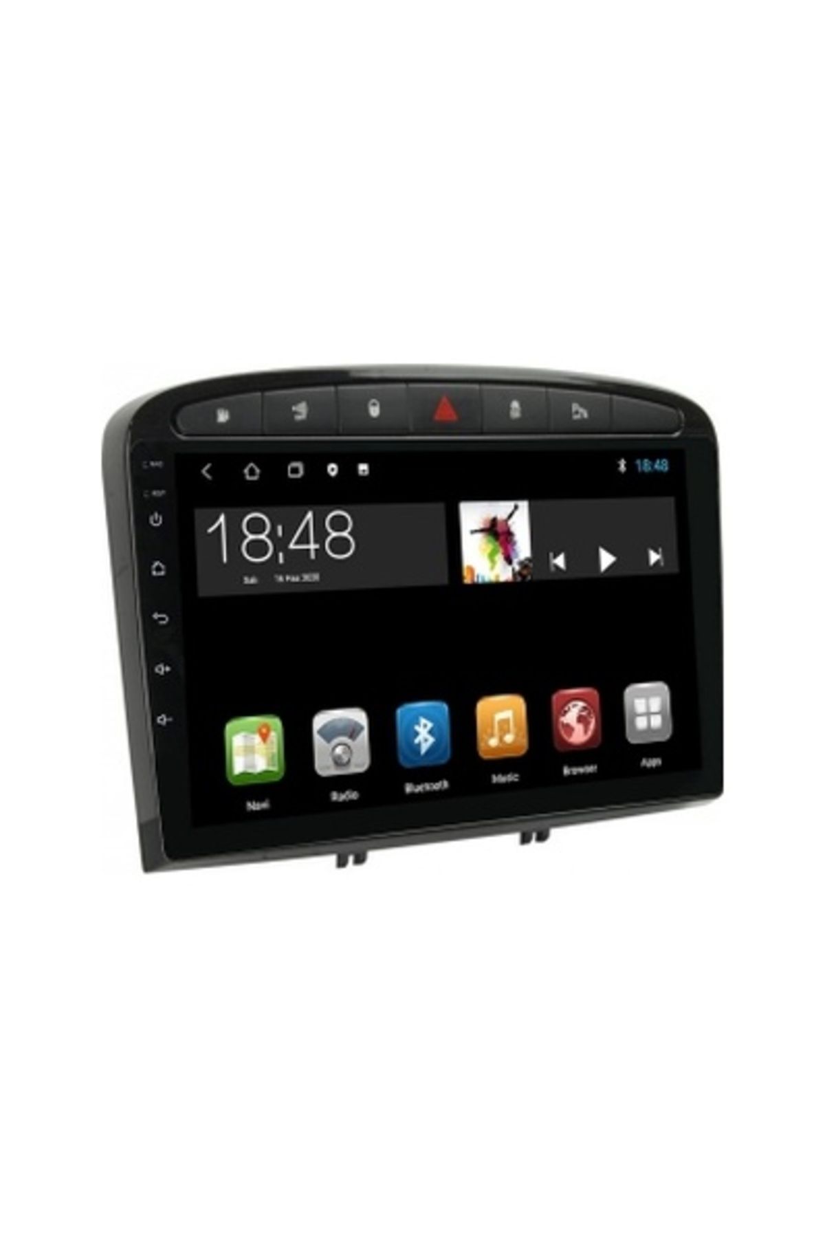 NAVİ Peugeot 308 Siyah 2007-2014 8GB Ram 128GB Hafıza 8 Çekirdek Carplay Kamera Android Multimedya Uyumlu