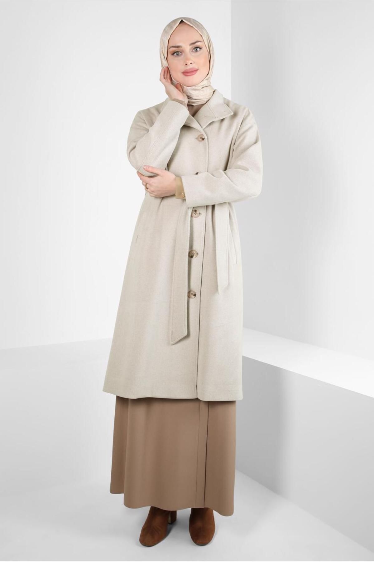 مانتو کمربندی 90457 Alvina
