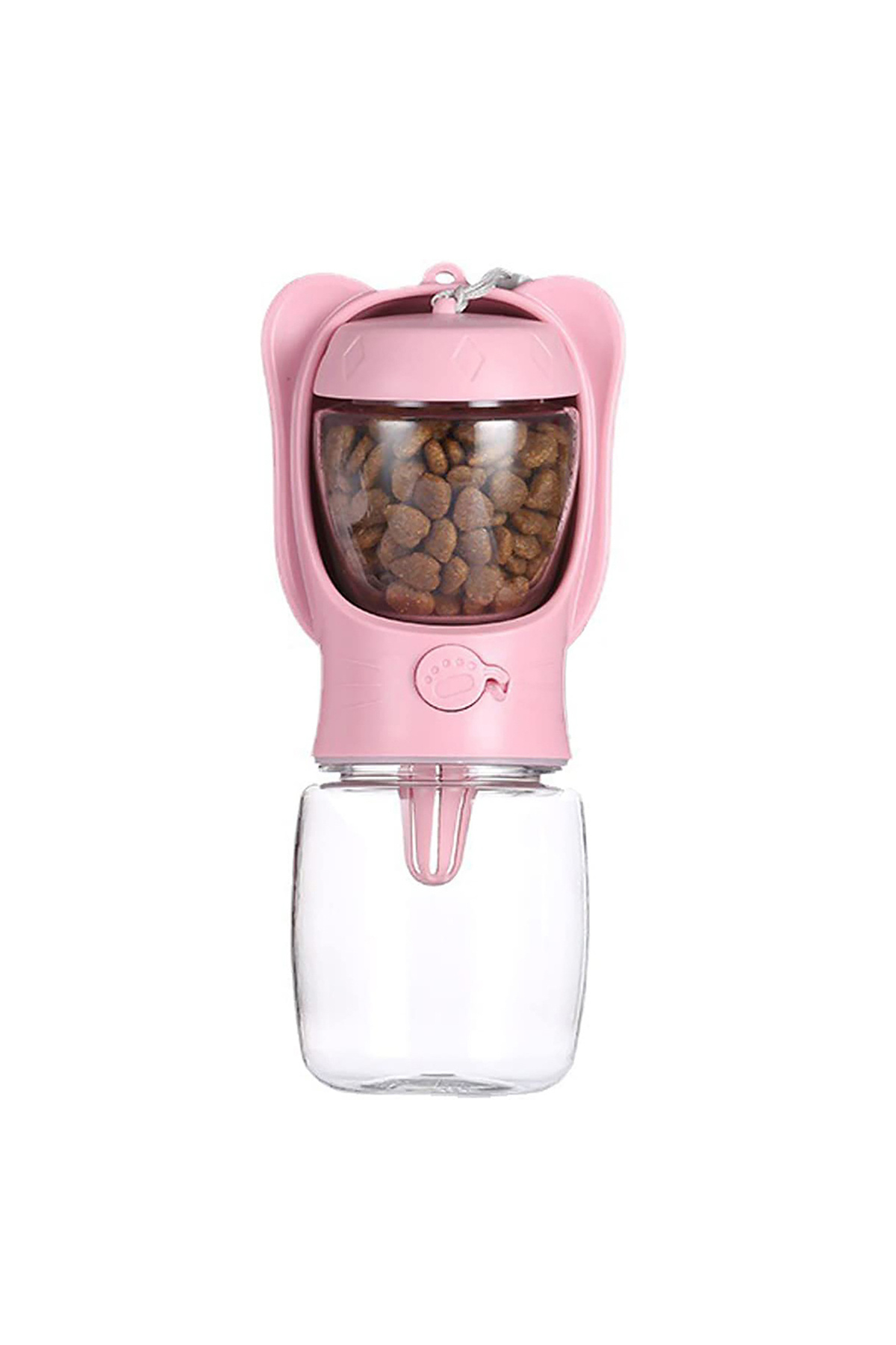 Choice-M Pink Dog Water Bottle Pet Dispenser With Detachable Food Container Leak Proof Lock For Travel Hiki 1