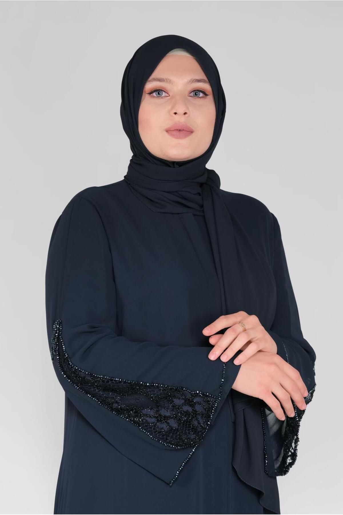 توری مهره دوزی آستین پهن ABAYA 80001 Alvina