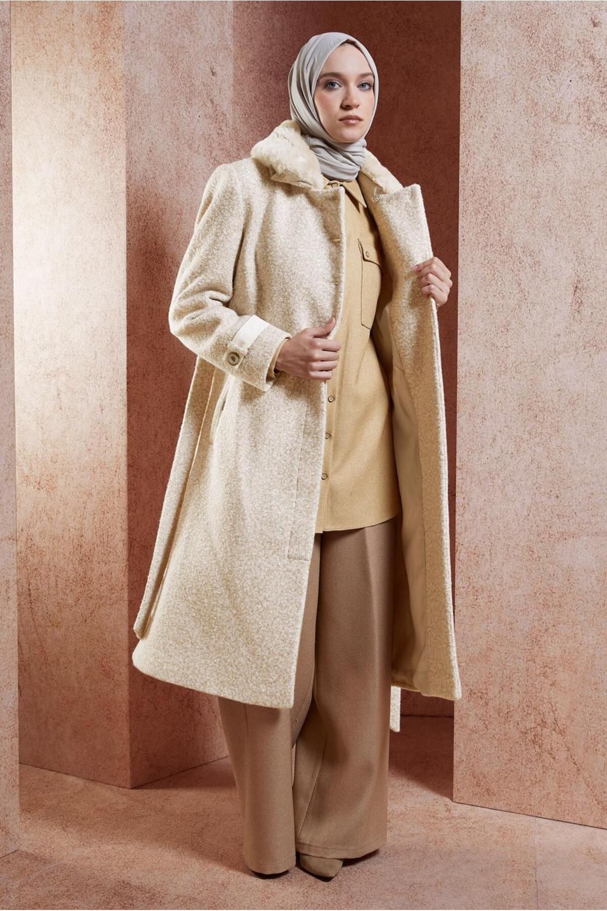 مانتو کمربندی 90536 Alvina