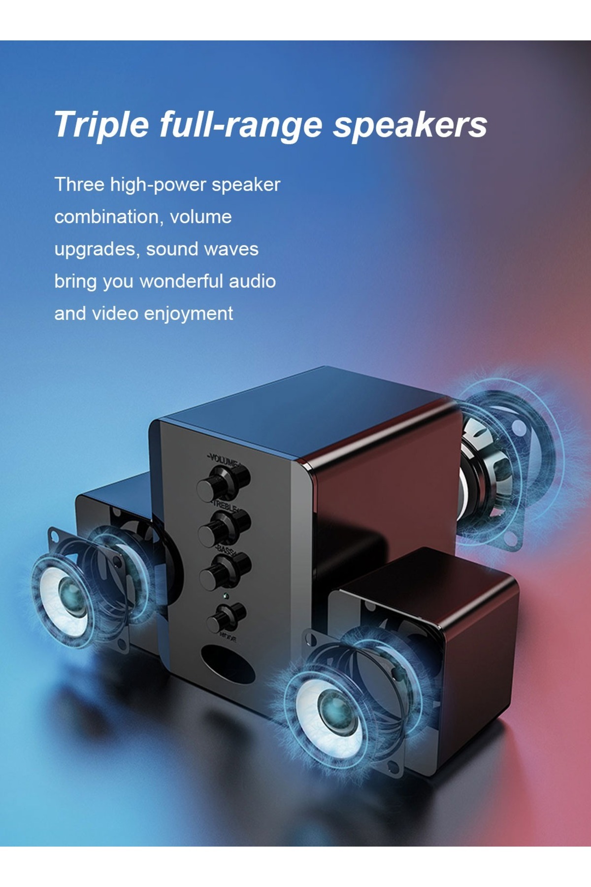 SADA-Multimedia Speaker System with Subwoofer, Full Range Audio, Strong Bass 2