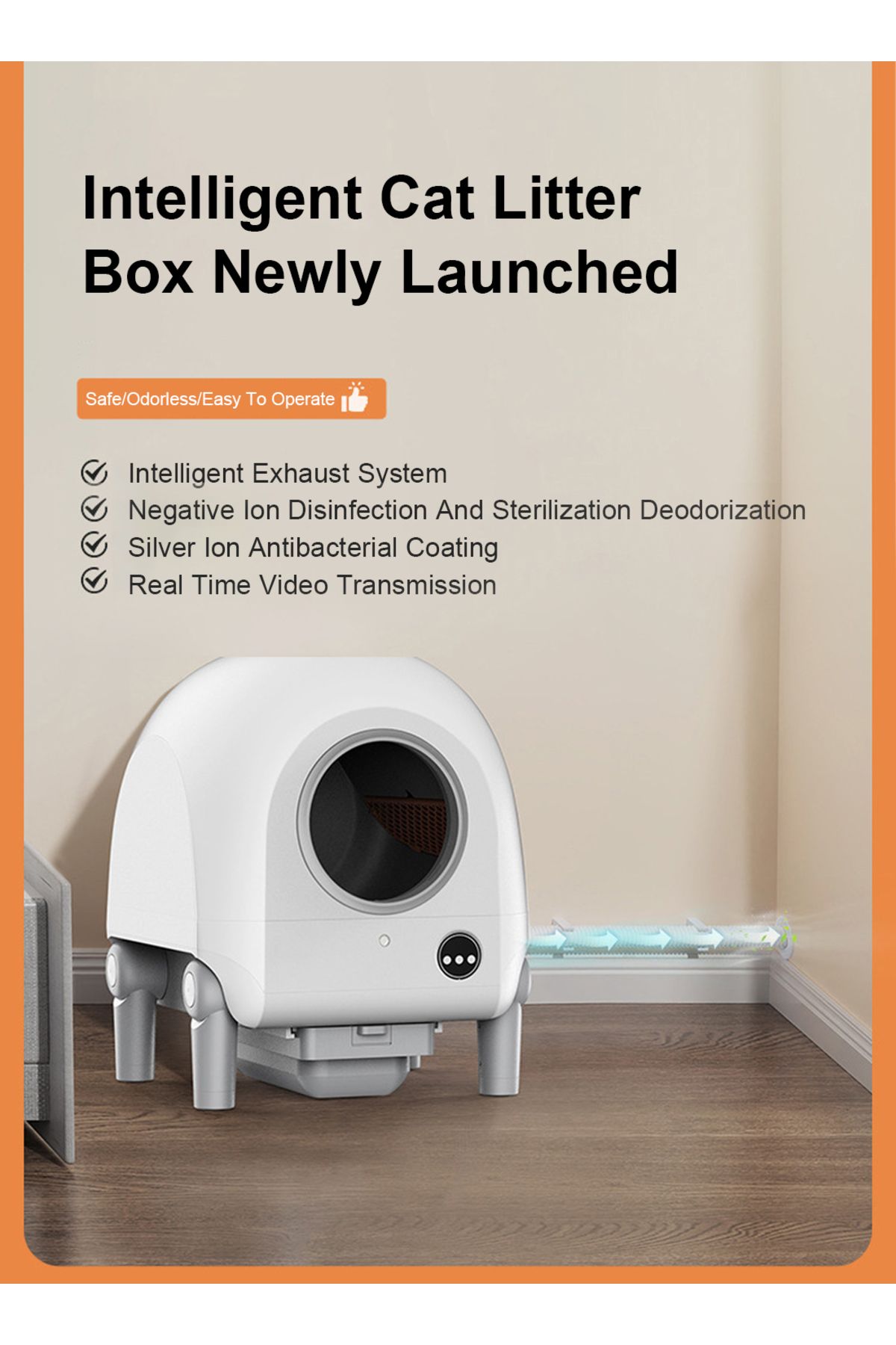 KidLe-Extra Large Automatic Cat Litter Box with APP Control Self Cleaning Cat Litter Box 3