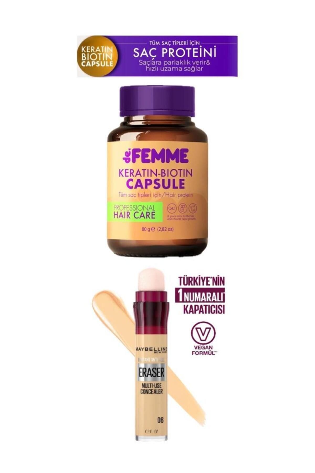 De Femme Saç Bakım Proteini 100Ml + Maybeline Eraser Concealer 06