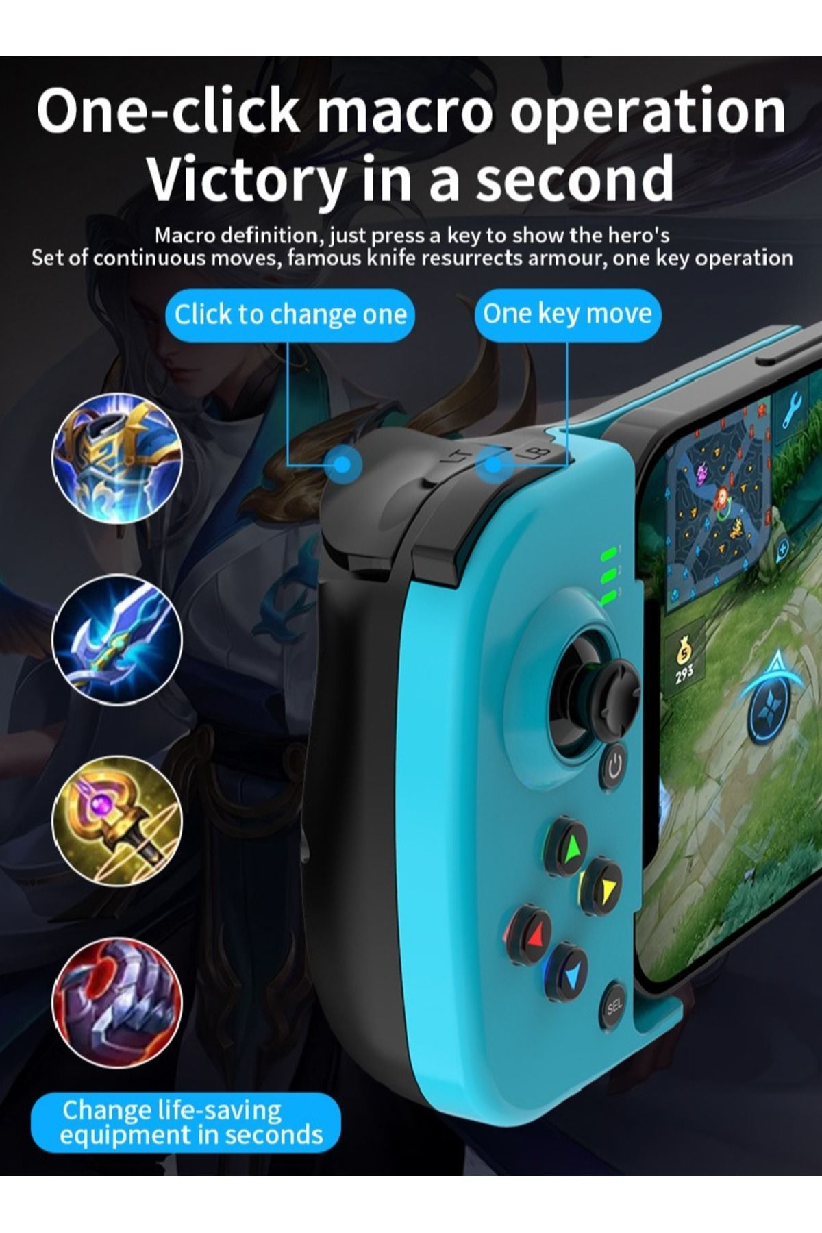 FlashHawk-D3 Mobile Game Controller Gamepad for OS/ Android/ PC/ PS4/ Switch 5