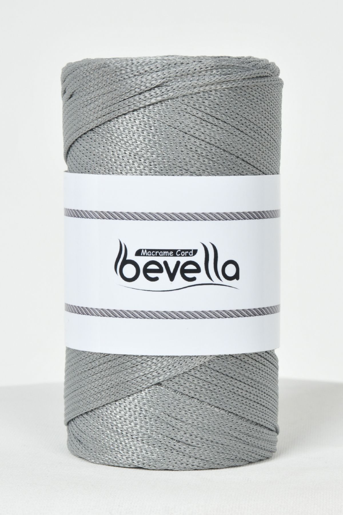 Bevella Macrame Cord-2 مم - 200 جرام خيط بوليستر رمادي غامق ماكروميرو وخيط للحقيبة 2