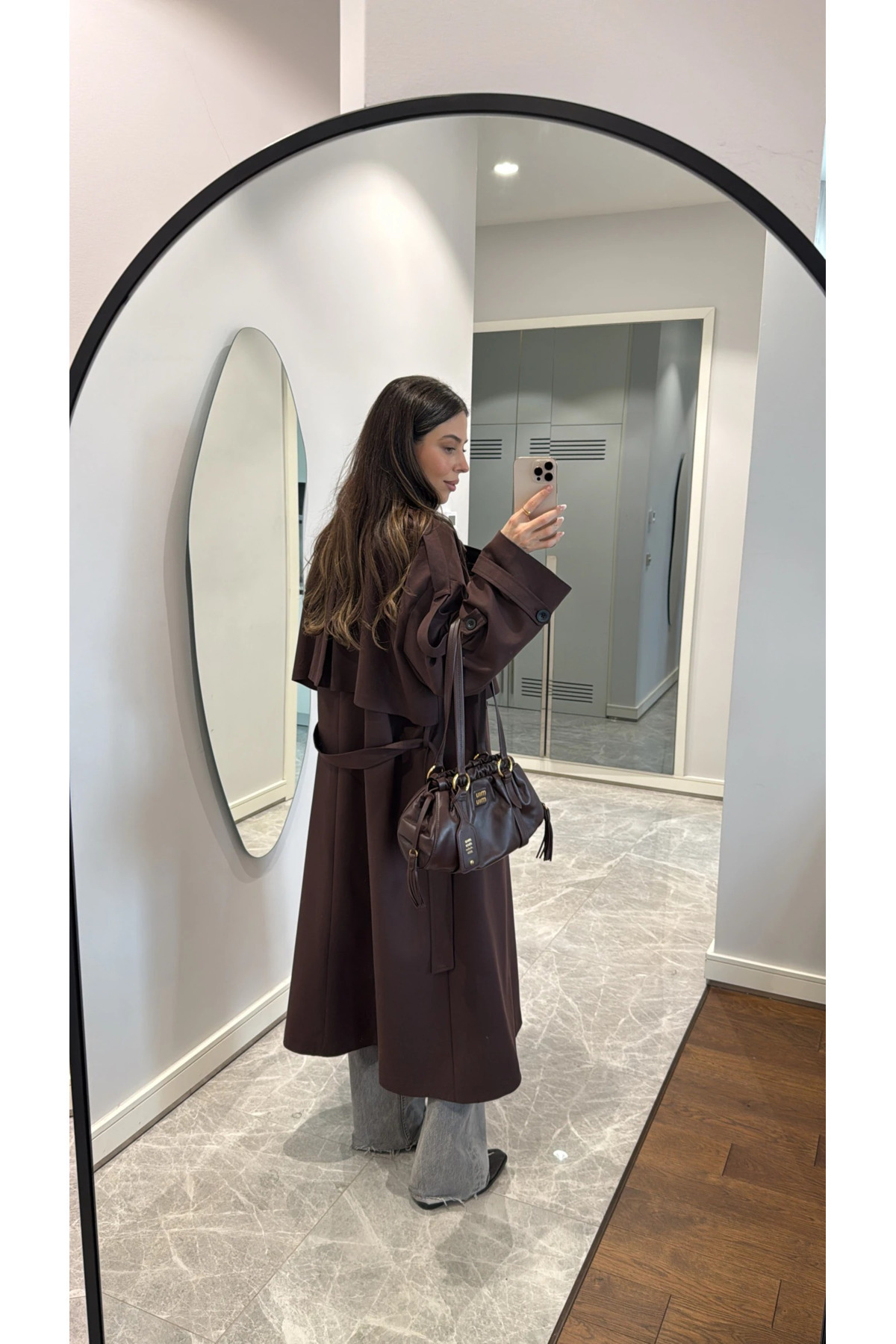 My Blog-Πικρό καφέ Lucky Button Λεπτομερής Oversize Trench Coat-9476 3