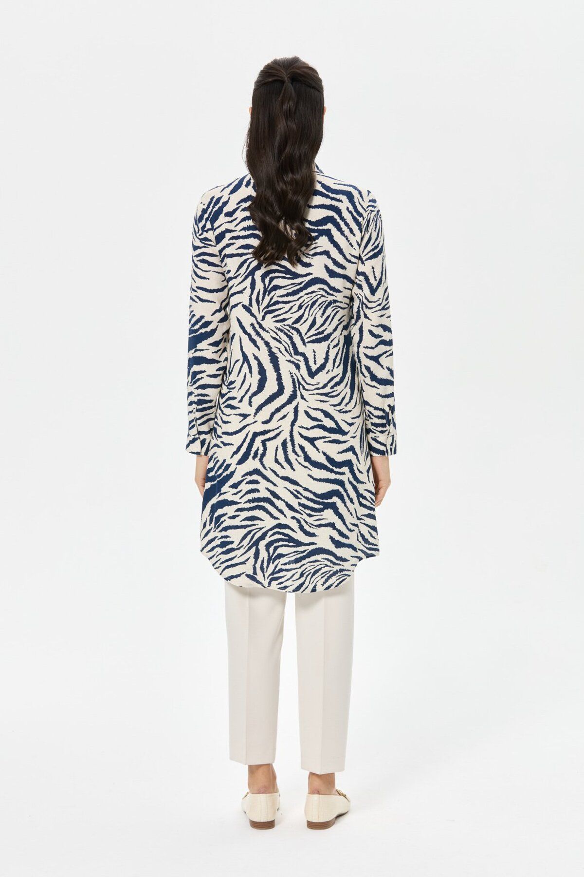 Esswaap-Zebra Patterned Tunic Navy 8