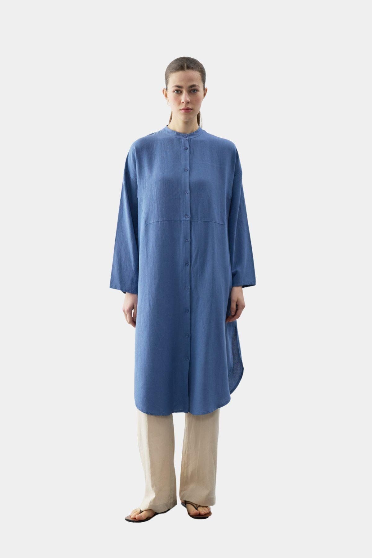 Esswaap-Μπλε Midi Μέγεθος Savior Tunic 4