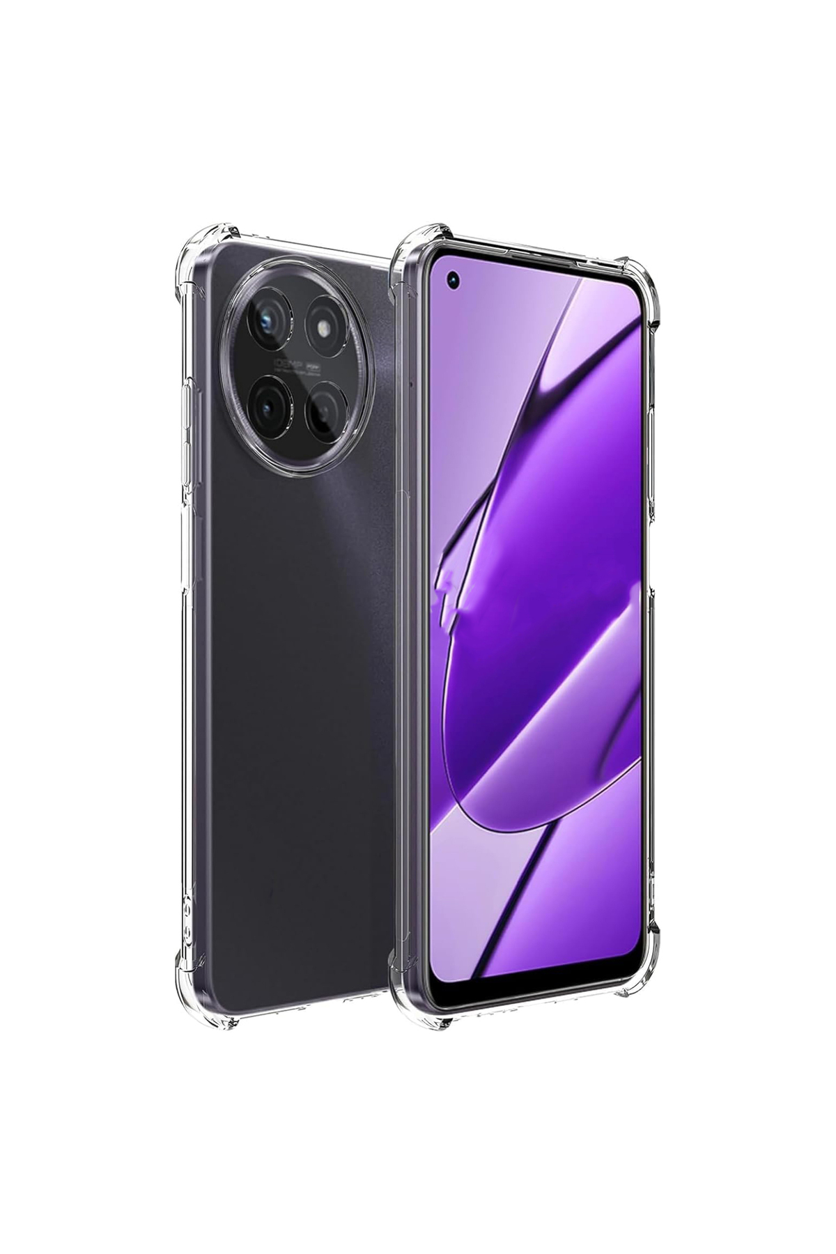 Realme 11 4G ile Uyumlu Kapak Kamera Korumalı Airbag Antishock Köşe Korumalı Şeffaf Silikon Kılıf