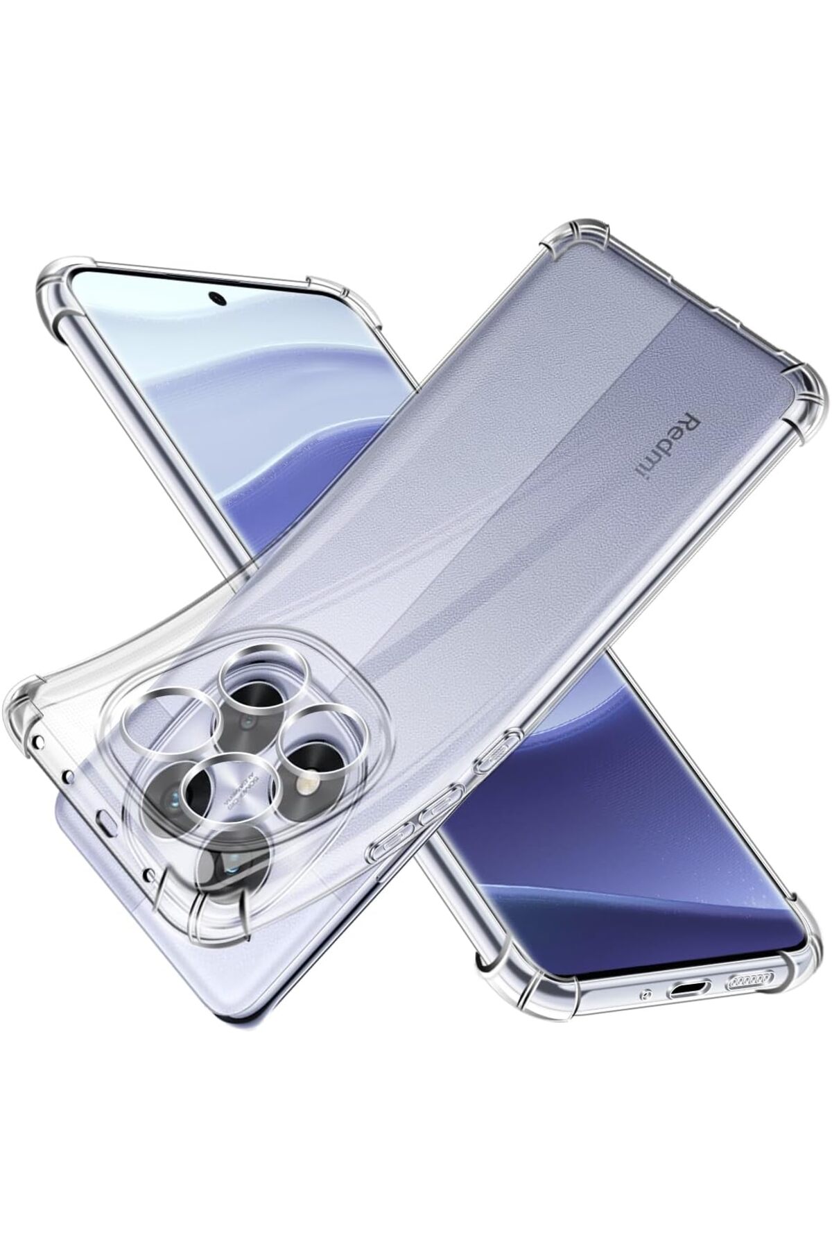Xiaomi Note 14 5G  Kapak Kamera Korumalı Airbag Antishock Köşe Korumalı Şeffaf Silikon Kılıf