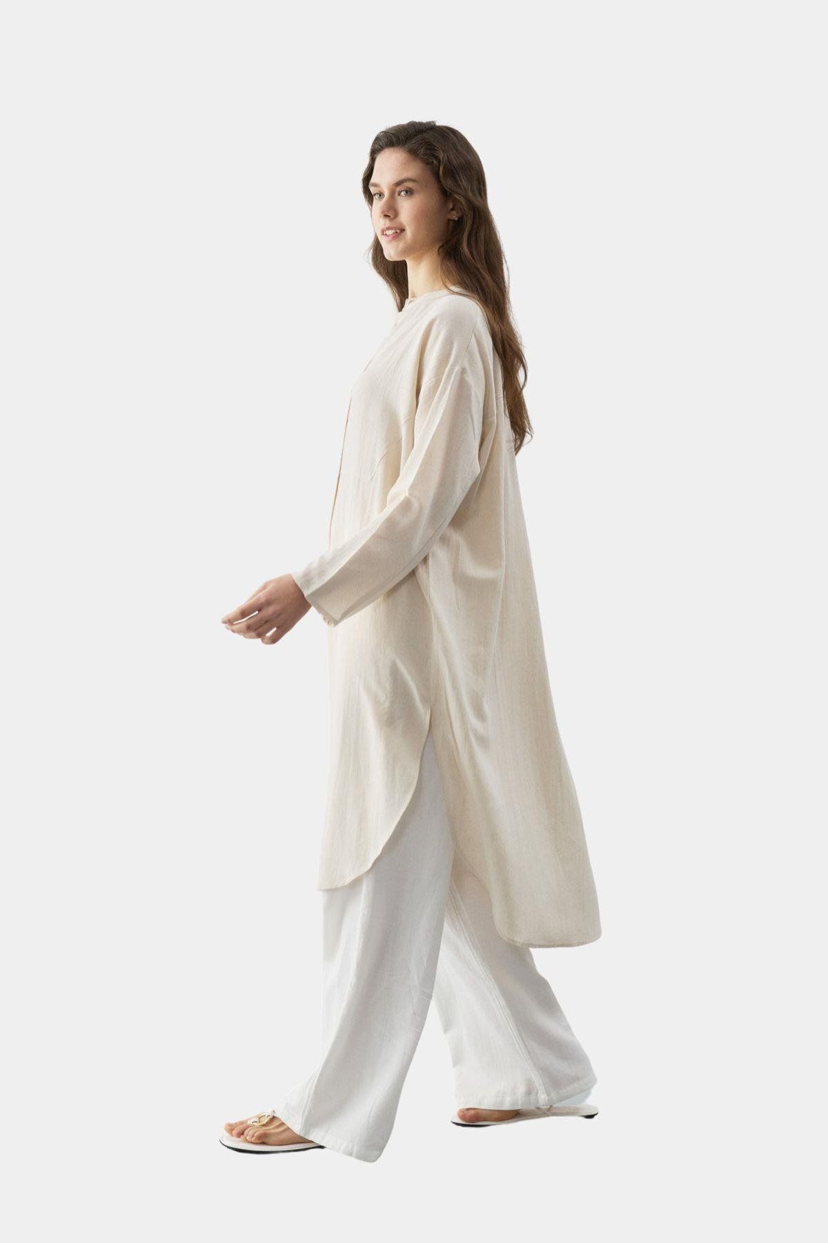 Esswaap-Beige Midi Length Savior Tunic 3