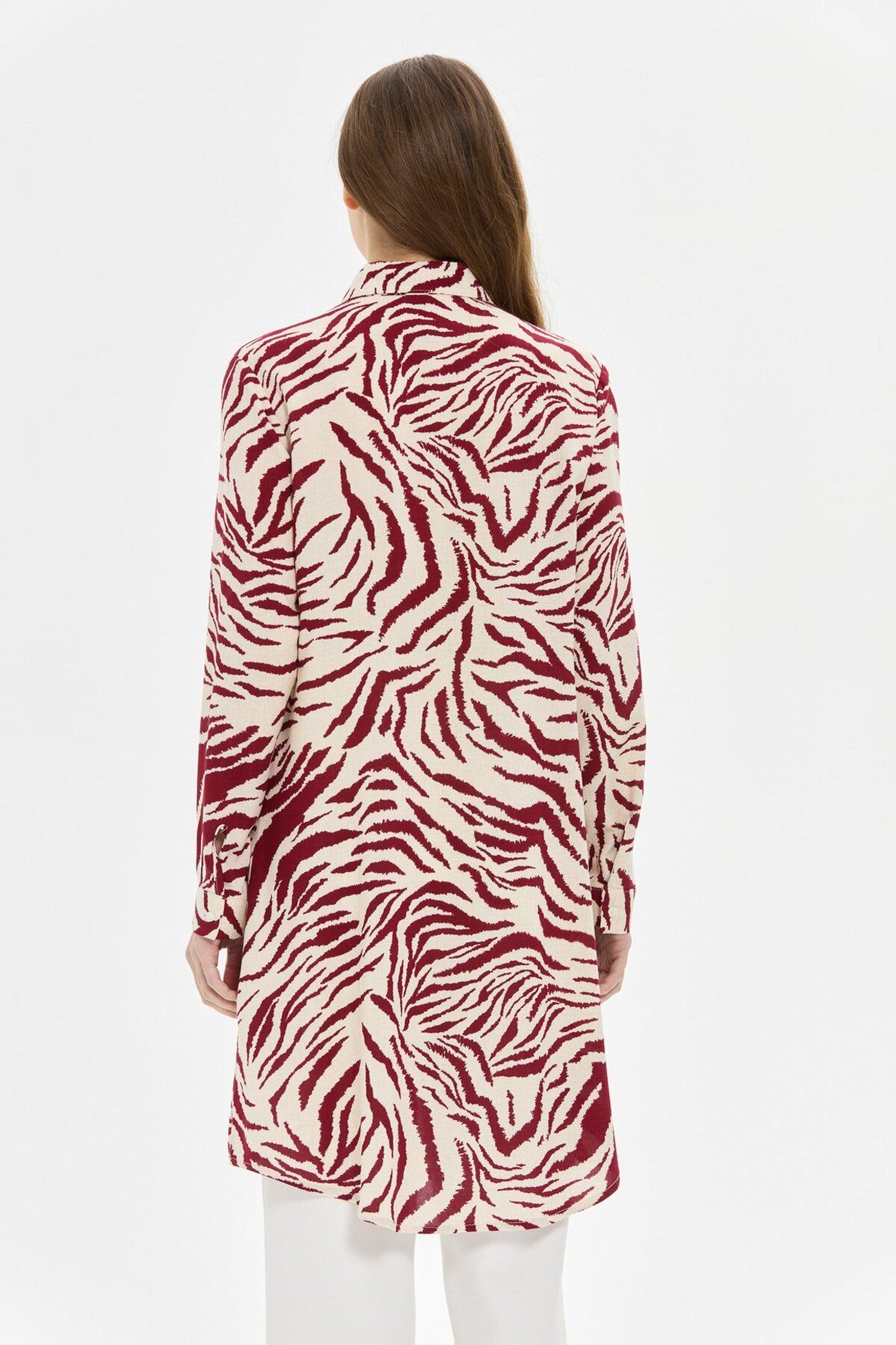 Esswaap-Zebra Patterned Tunic Claret Red 8