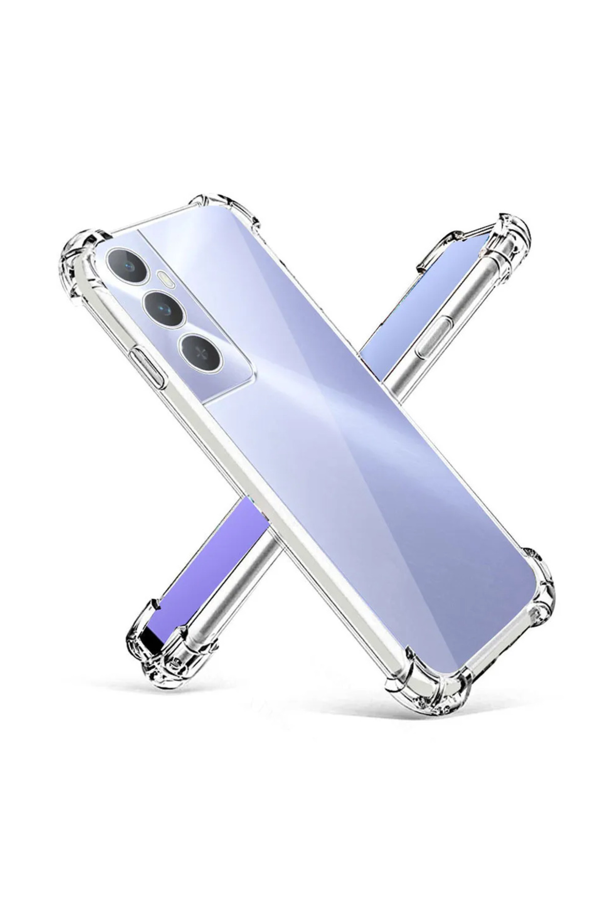 Realme C65 ile Uyumlu Kapak Kamera Korumalı Airbag Antishock Köşe Korumalı Şeffaf Silikon Kılıf