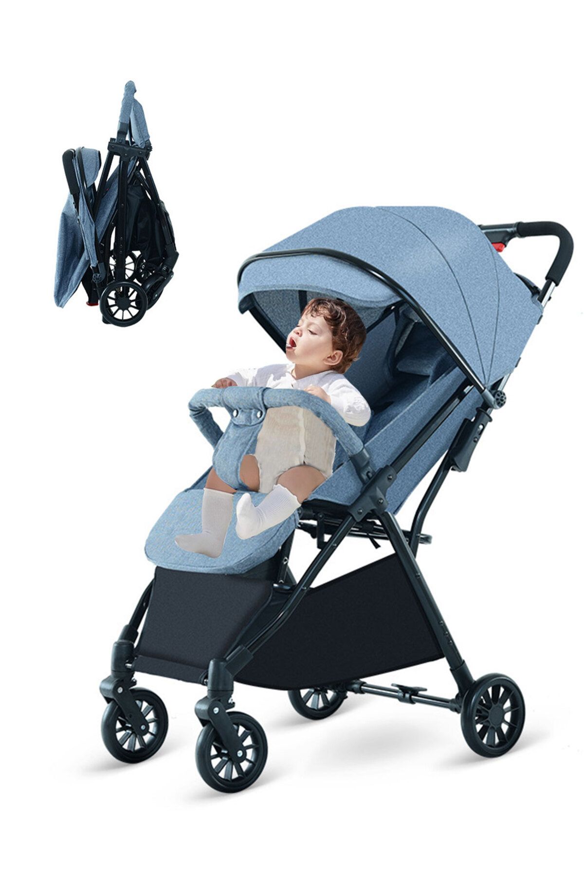 Ma Baby-عربة أطفال أوتوماتيكية، يمكن الجلوس والاستلقاء عليها، عربة أطفال فردية خفيفة الوزن، قابلة للطي والحمل 1