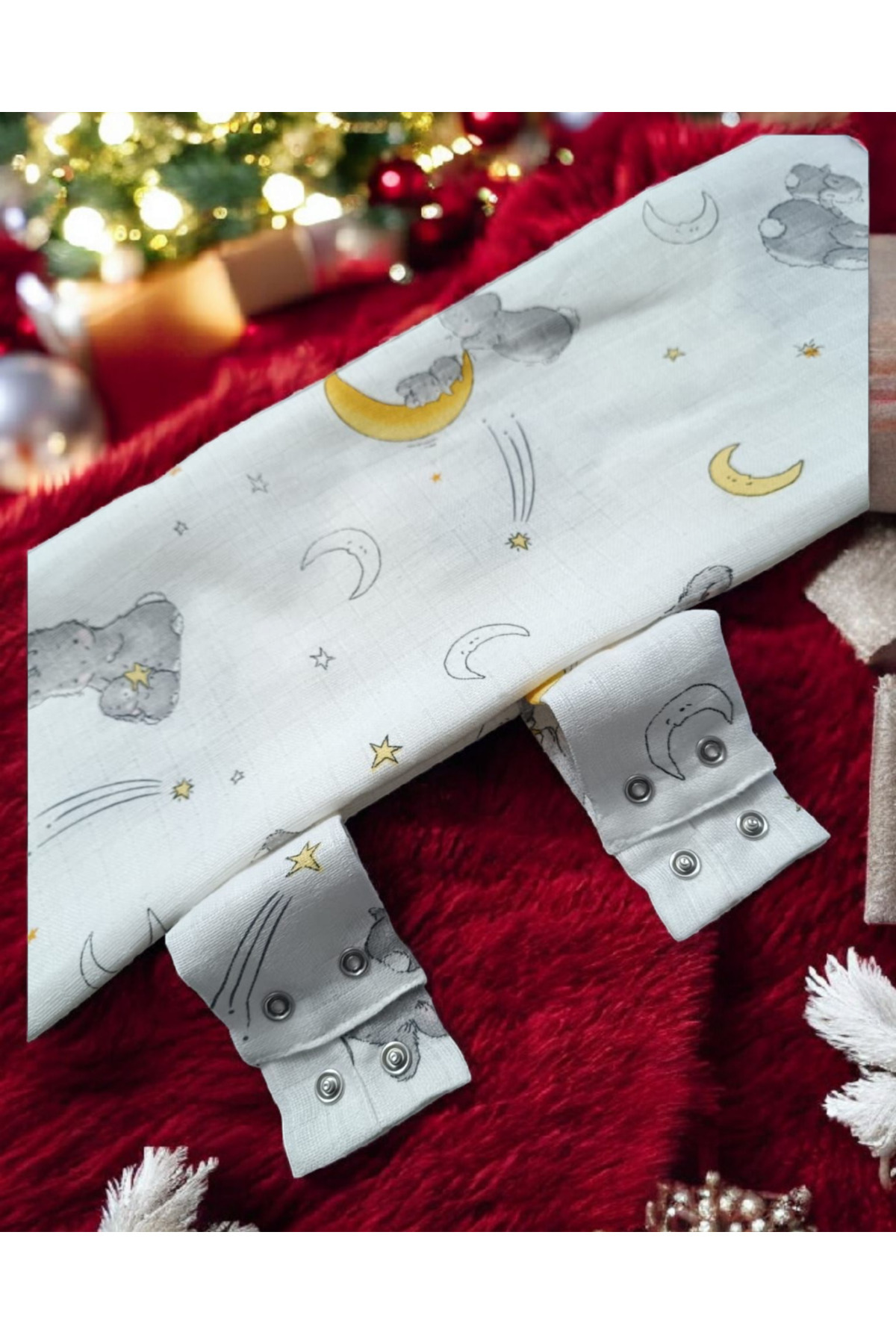 BeybiNest Müslin Sevimli Tavşanlar Puset Örtüsü fotoğrafı 3 (önizleme)