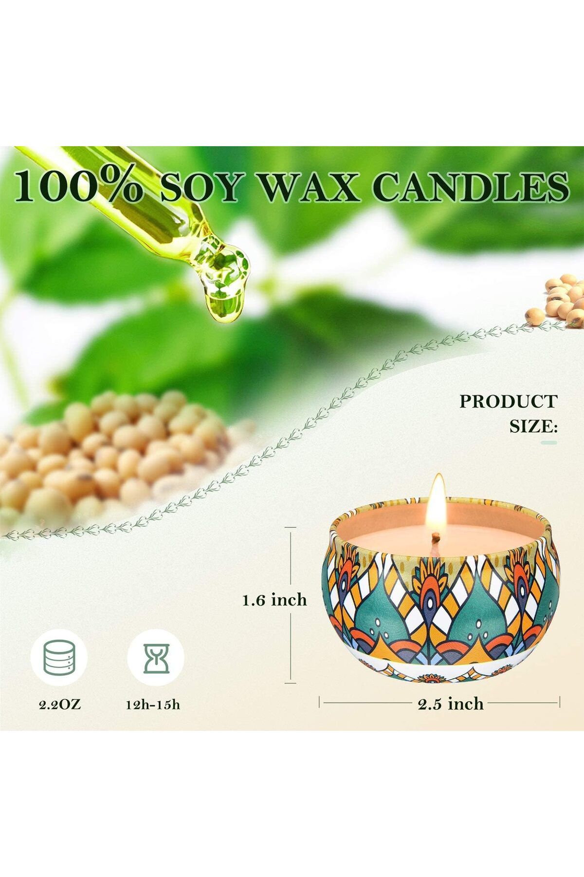 COOYA-Scented Candle Gifts, 4 Pack, Aromatherapy Candles for Home Scented, Stress Relief Gifts for Women 4