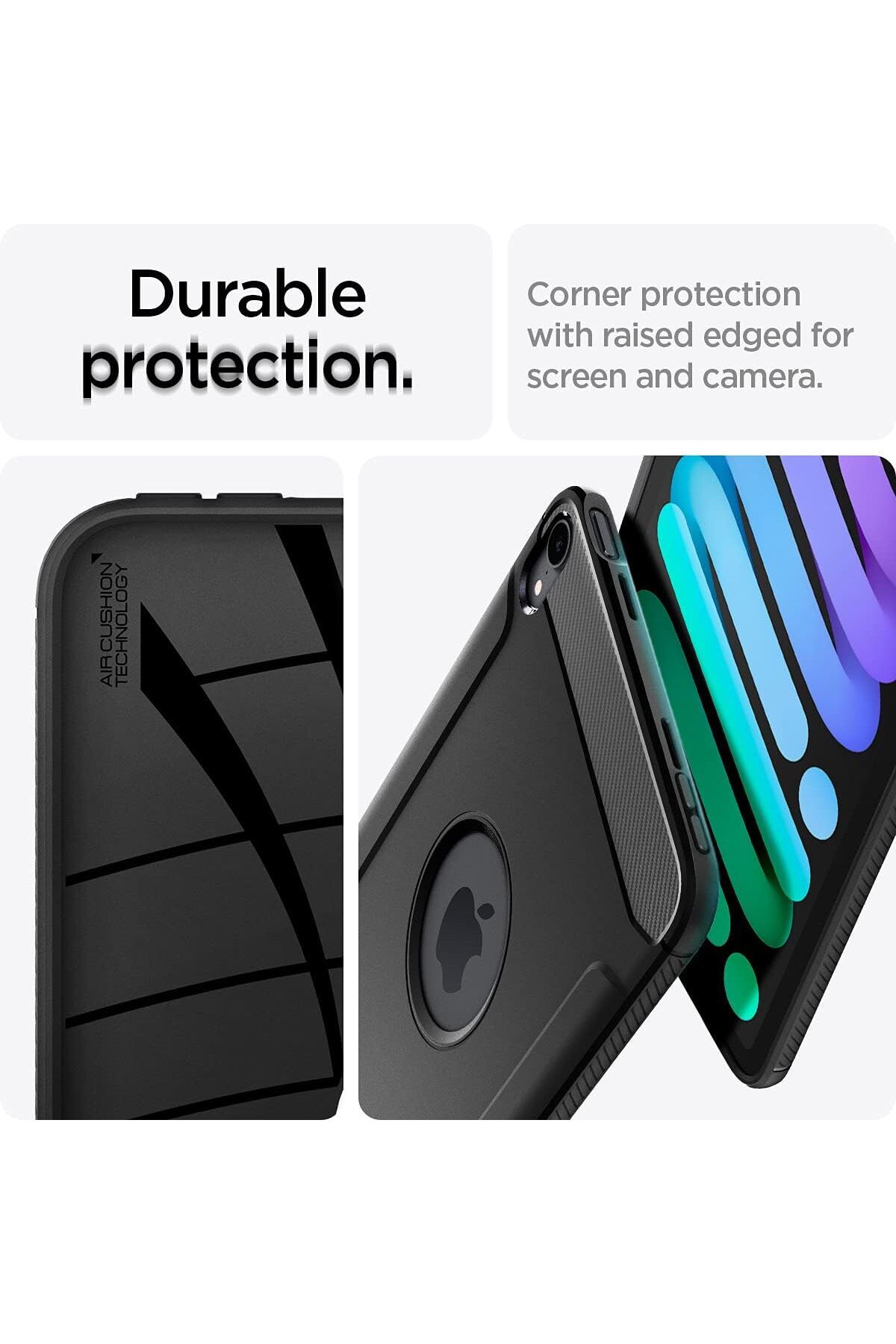 Spigen-Spigen Rugged Armor for iPad Mini 7 case / iPad Mini 6  6th / 7th Generation - Matte Black 6