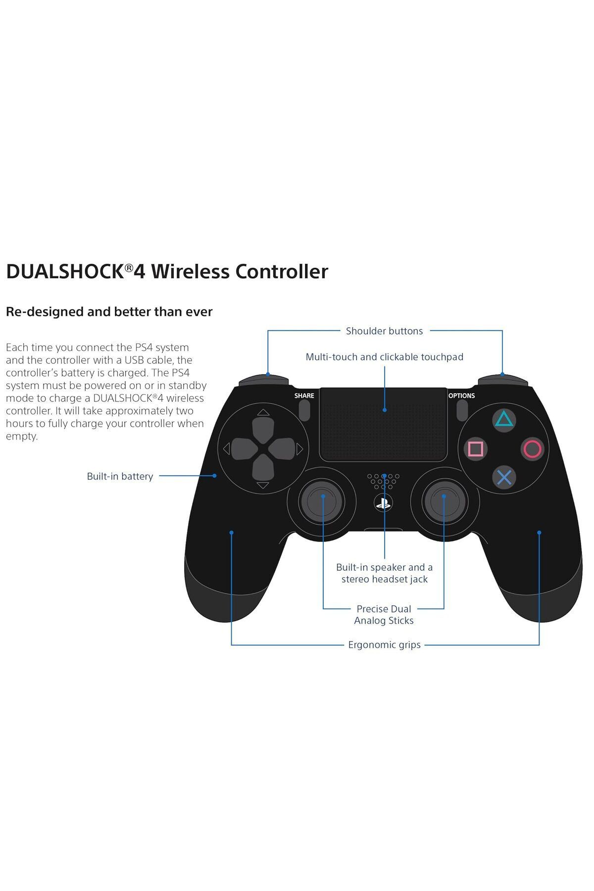 COOYA-Wireless Game Controller Compatible with Ps4,with LED indicator Light,Adjustable Weight,White 2