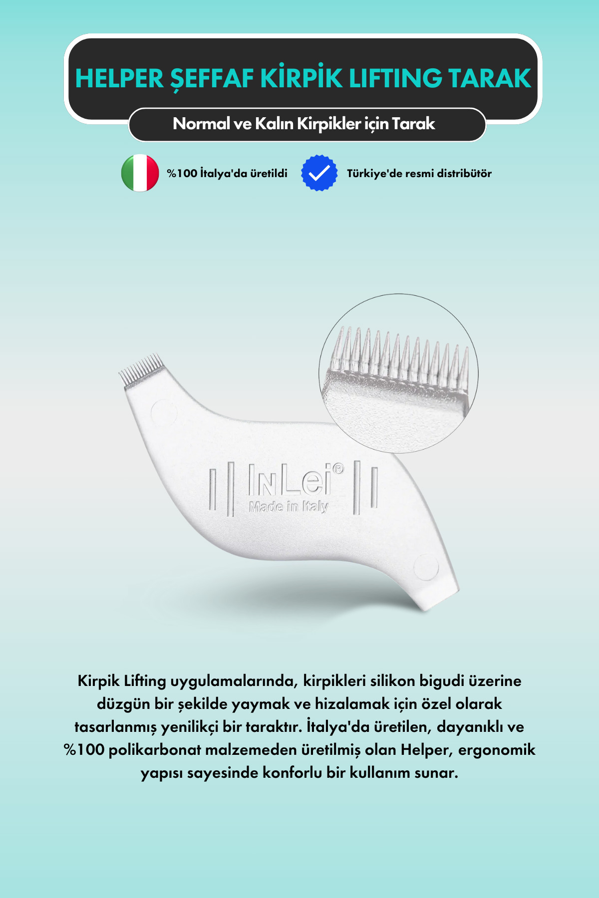 Helper Profesyonel Italyan Kirpik Lifting Tarak 5'li Kutu — HELPER — تصویر 4 از 9