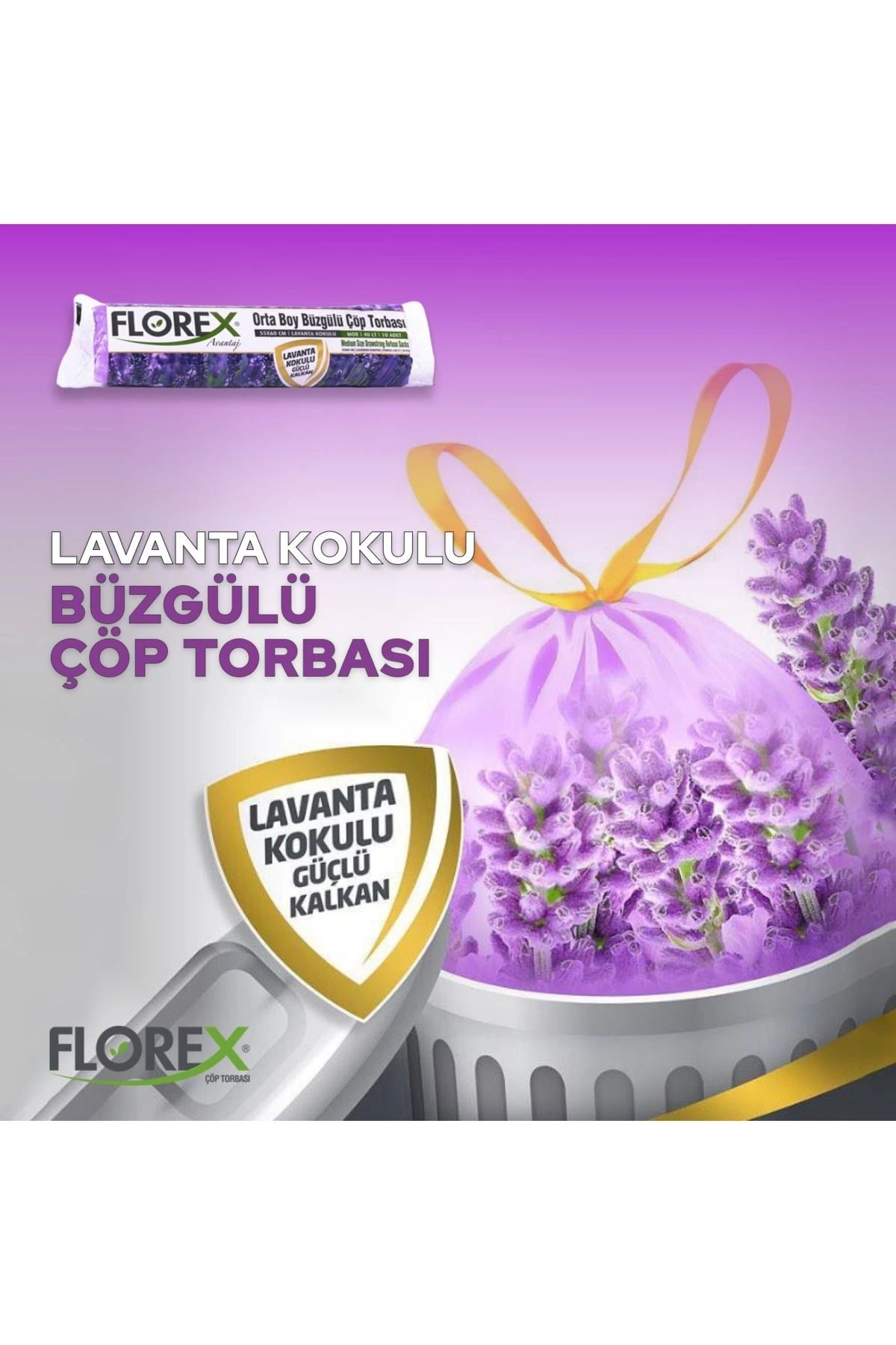 Florex-Medium Size Drawstring Garbage Bag Lavender 3
