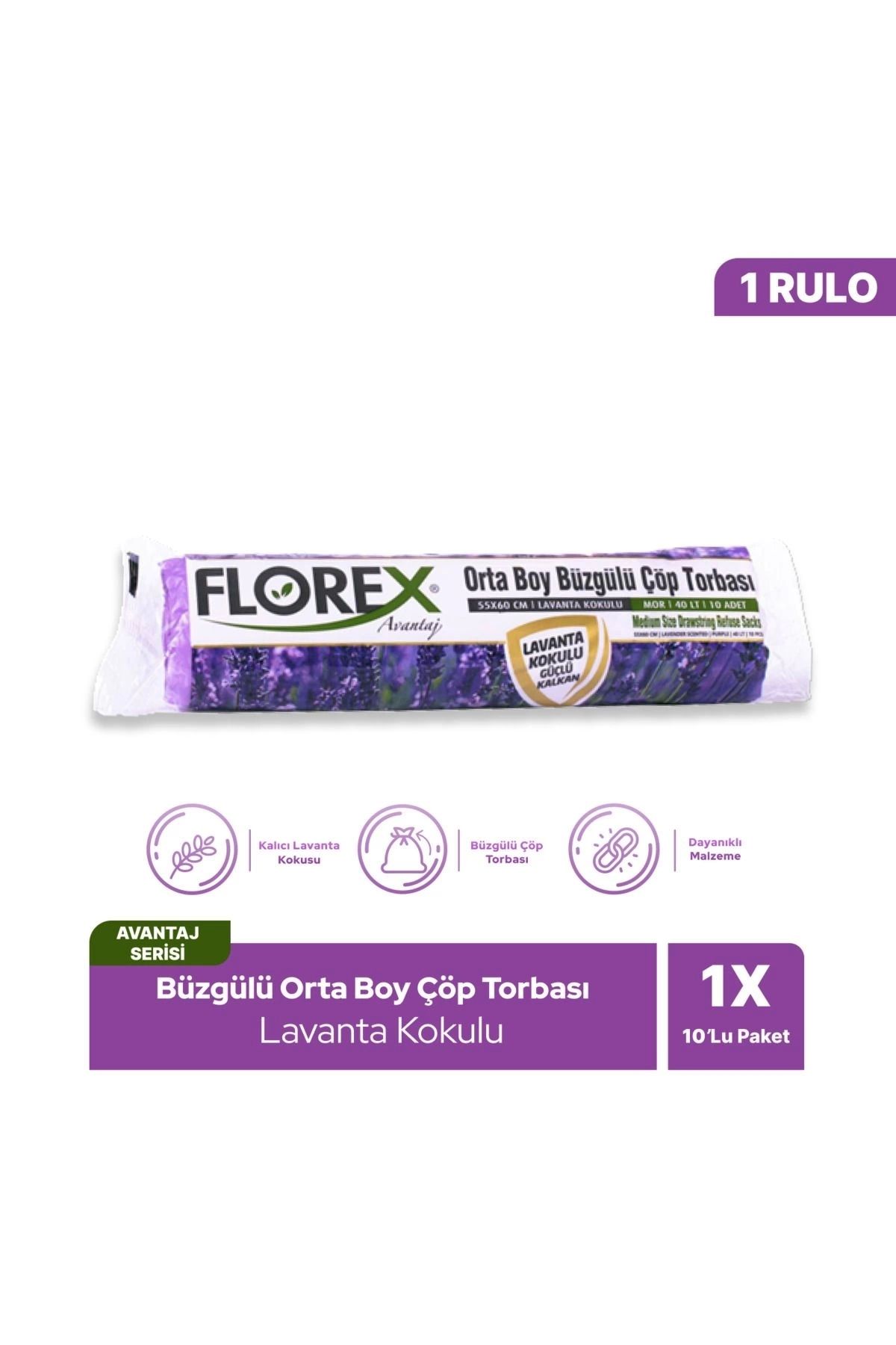 Florex-Medium Size Drawstring Garbage Bag Lavender 1