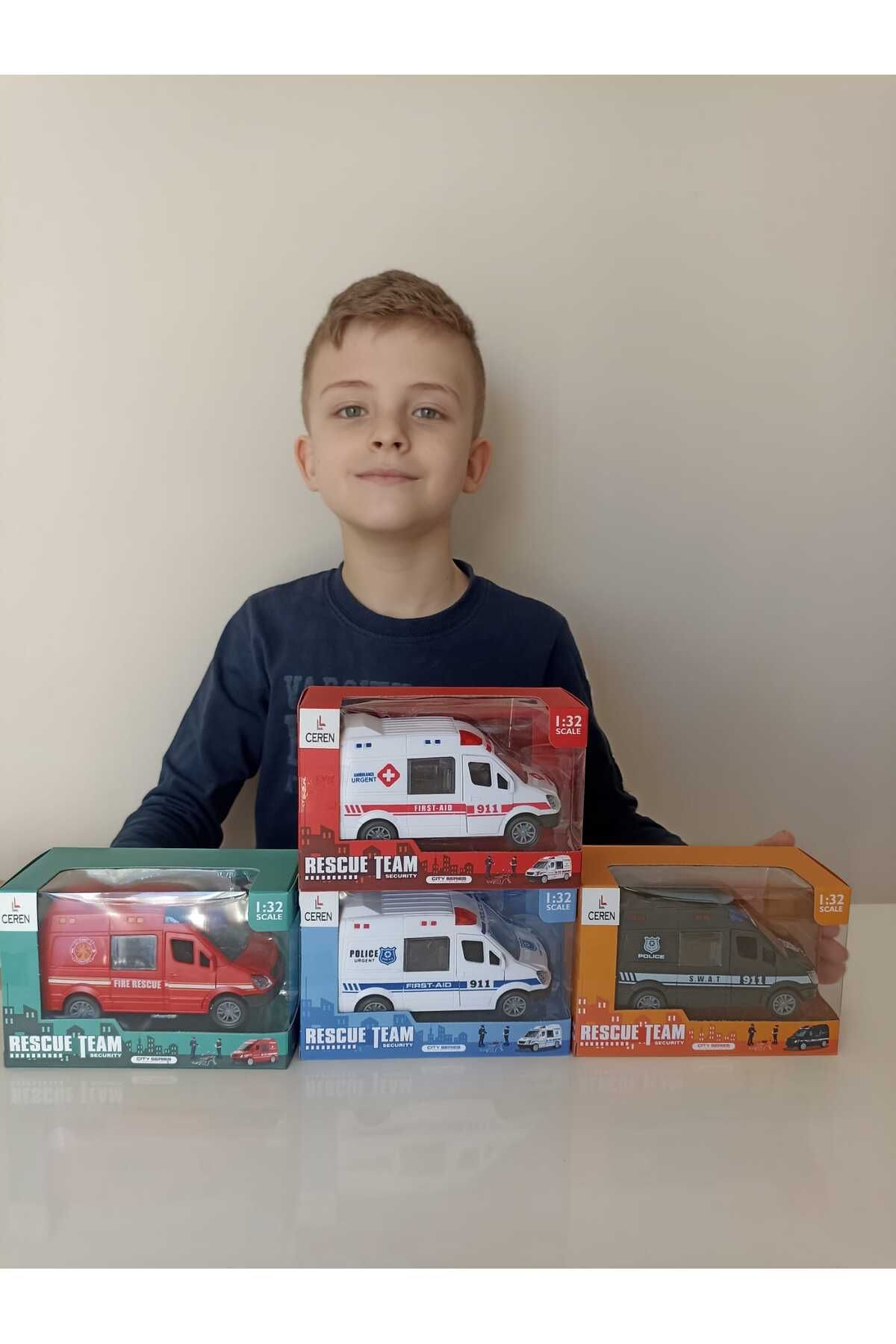 smilechild 4 lü Set Sürtmeli ÖN KAPILARI AÇILAN Araç Jandarma Ambulans Ve Özel Harekat Seti 9*14 CM