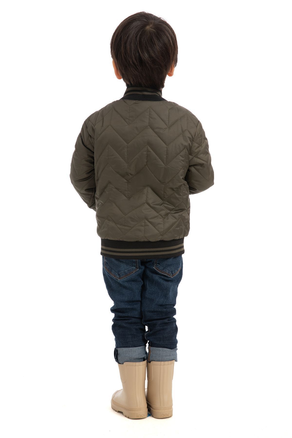 Firststops-Sports Boy's Khaki College Collar Lined Water and Windproof Zippered Coat Jacket 4