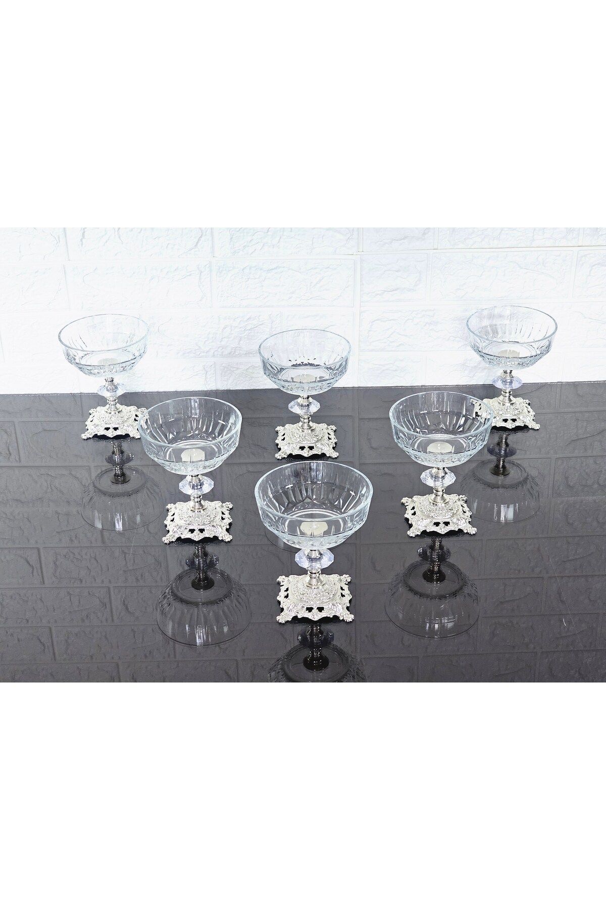 atabey home-Echo Bowl & Magnolia Bowl & Ice Cream Bowl & Sugar Bowl Brothers Silver Cast Feet 6