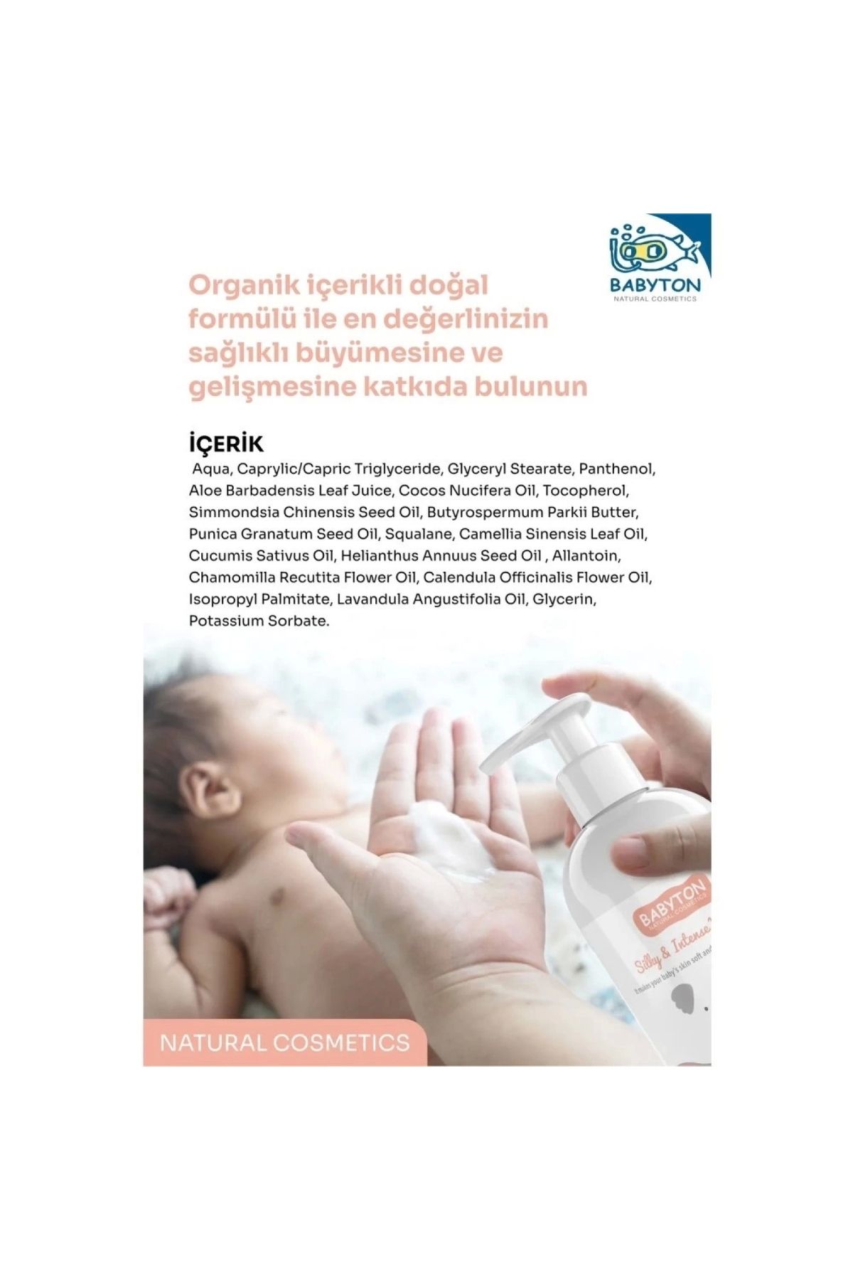 BABYTON Bebek ve Çocuklar İçin Doğal Yüz ve Vücut Losyonu 250 ml