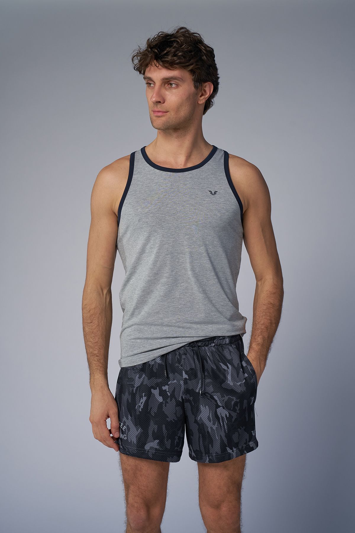 bilcee-Men's Gray Melange Training Undershirt 3944 6
