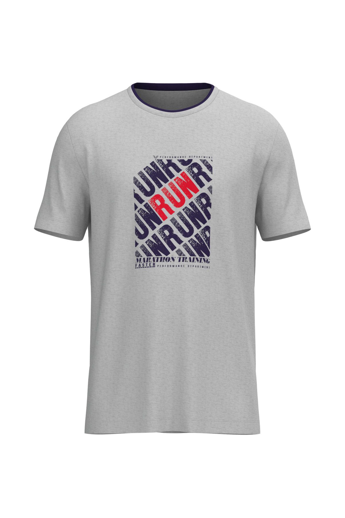 bilcee-Men's Gray Melange Cotton Printed T-Shirt 4084 5