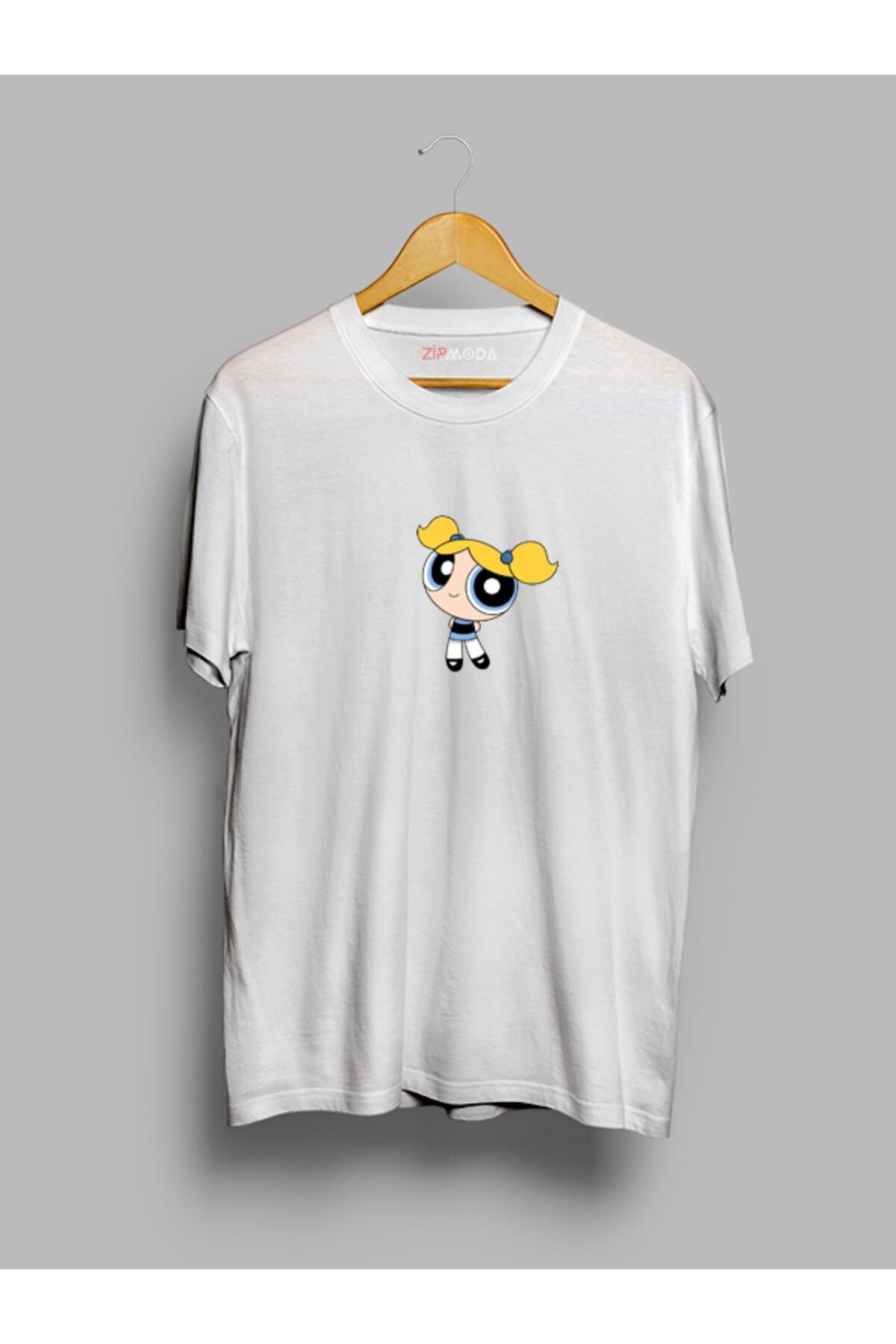 Pisa Art Oversize Powerpuff Girls Bubbles Tasarım Baskılı Tişört T-shirt