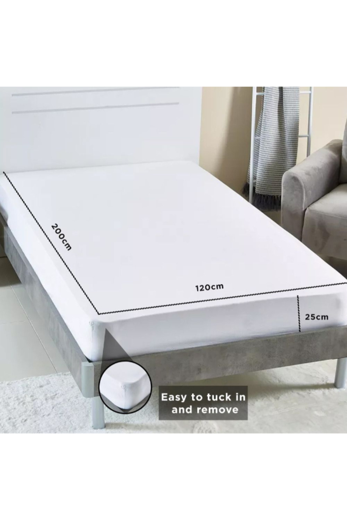 Home Box-ملاءة سرير مزدوجة من Ballina مصنوعة من القطن الصلب - 120x200+33 سم 7